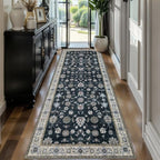 Tangsoo 2.6x8 Hallway Runner Rug, Floral Vintage Washable Non-Slip Runner Rug - Image 2