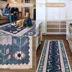 Washable Area Rug. Modern Farmhouse. Vintage. Turkish. Bohemian. Distressed. - Image 4