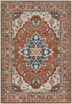 Area Rugs 2'x3' Washable Non-Slip, Floral Vintage Distress Print Pattern by RELEANY