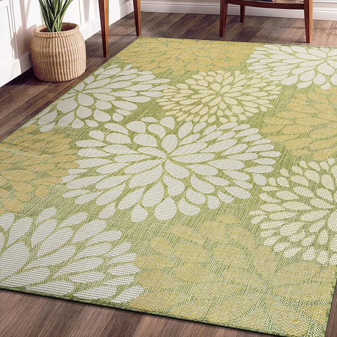 Beverly Rug Outdoor Rug 6x9 Modern Exotic Tropical Leaf Area Rugs - Image 9