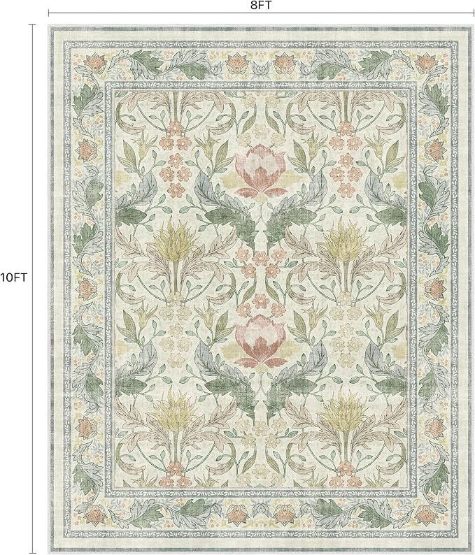 Bavni 8x10 Area Rugs for Living Room, Microfiber Machine Washable Non-Slip - Image 2
