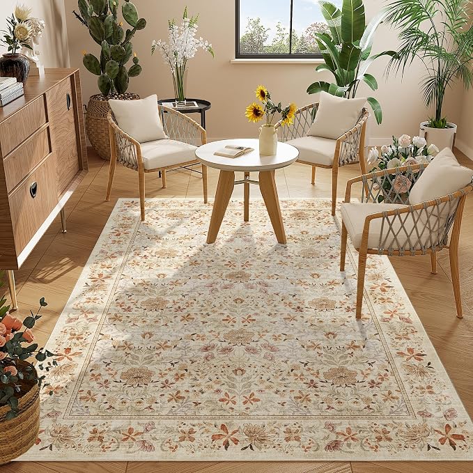 DUKINO 4x6 Rugs for Living Room, Lightweight Non Slip Washable Rug - Image 6