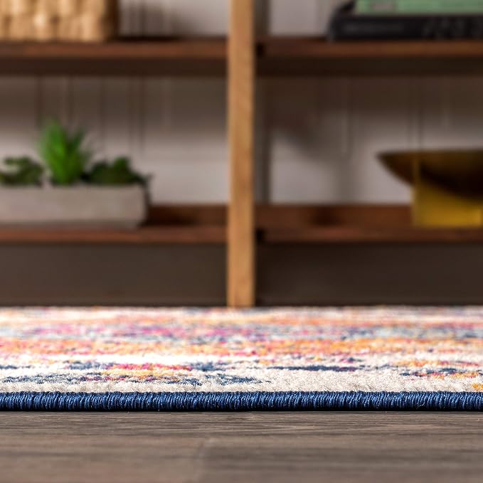 JONATHAN Y Boho Vintage Blue/Multi Indoor Area Rug, Bohemian Flair Medallion - Image 5
