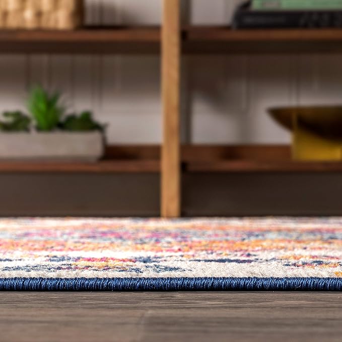JONATHAN Y Boho Vintage Blue/Multi 6' Round Area Rug, Bohemian Flair Medallion - Image 6