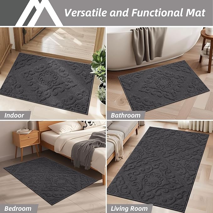 COSY HOMEER Door Mat 24”x36”, Absorbent Dirt Trapper Entryway Rugs, Non-Slip - Image 7