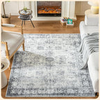 Istana 4x6 Rug - Navy Area Rugs 4x6 - Kid & Pet Friendly Machine Washable Rugs by Istana