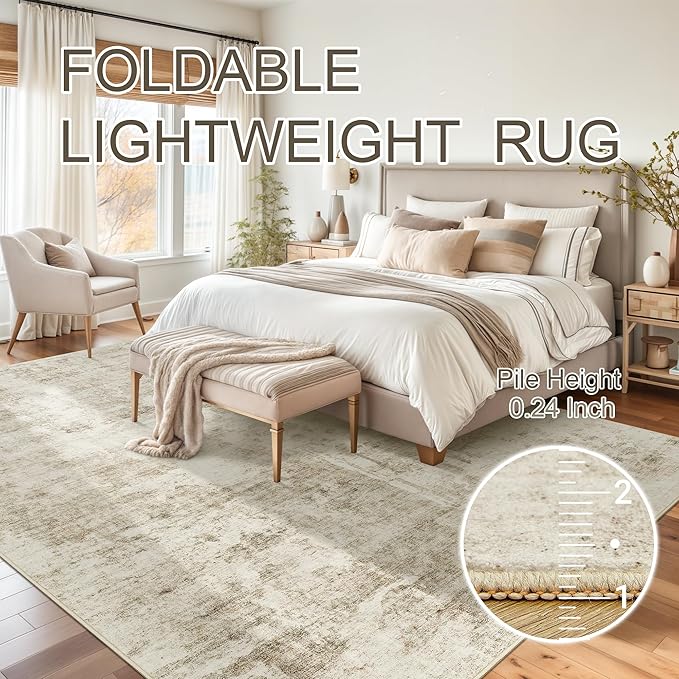 10x14 Area Rugs for Living Room, Non Slip Machine Washable Vintage Carpets - Image 7