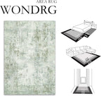12x15 Washable Area Rug Sage Green Abstract Living Room Bedroom Carpet Neutral - Image 2