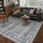HUGEAR 5x7 Area Rug Purple Machine Washable Rug Vintage Neutral Distressed Mat - Image 2