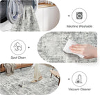 6x9 Abstract Area Rugs for Living Room 6 x 9 Washable Non Slip Low Pile Gray - Image 6