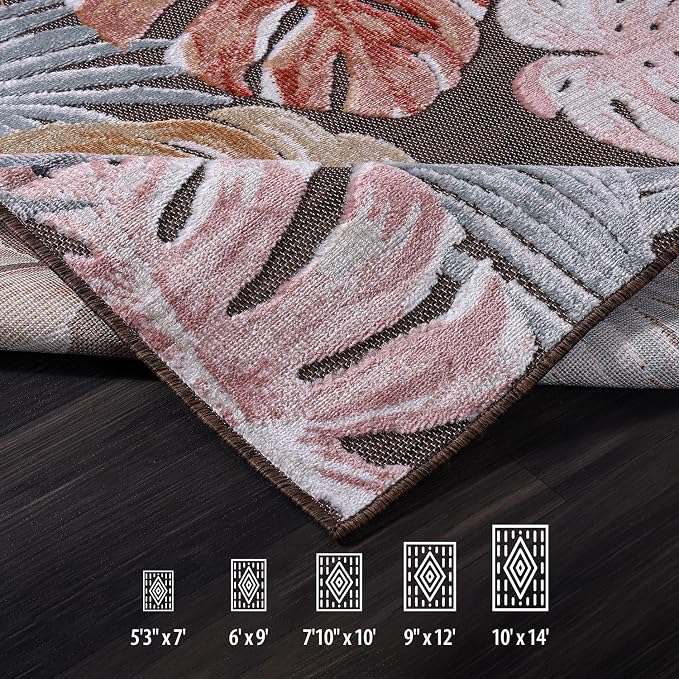CAMILSON Indoor Outdoor Rug, Easy-Cleaning Non-Shedding Living Room, Garden and - Image 6