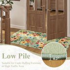 DUKINO 2x5 Washable Runner Rugs, Non Slip Floral Print Entryway Rug - Image 8