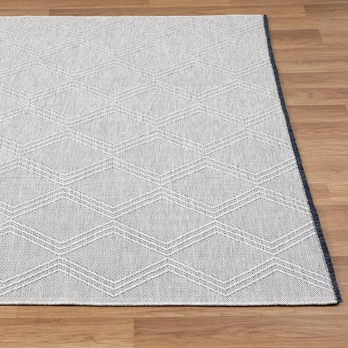LUXE WEAVERS Modern Farmhouse Beige 5x7 Washable Area Rug, Anti-Slip Diamond - Image 8