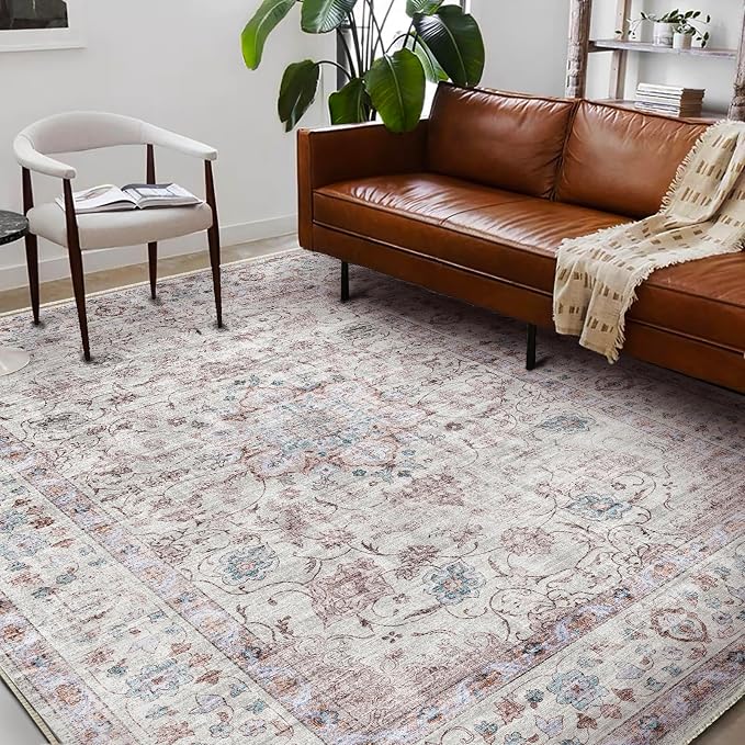 Area Rug 6'x9' Washable Vintage Traditional Floor Cover Thin Retro Kitchen - Image 2