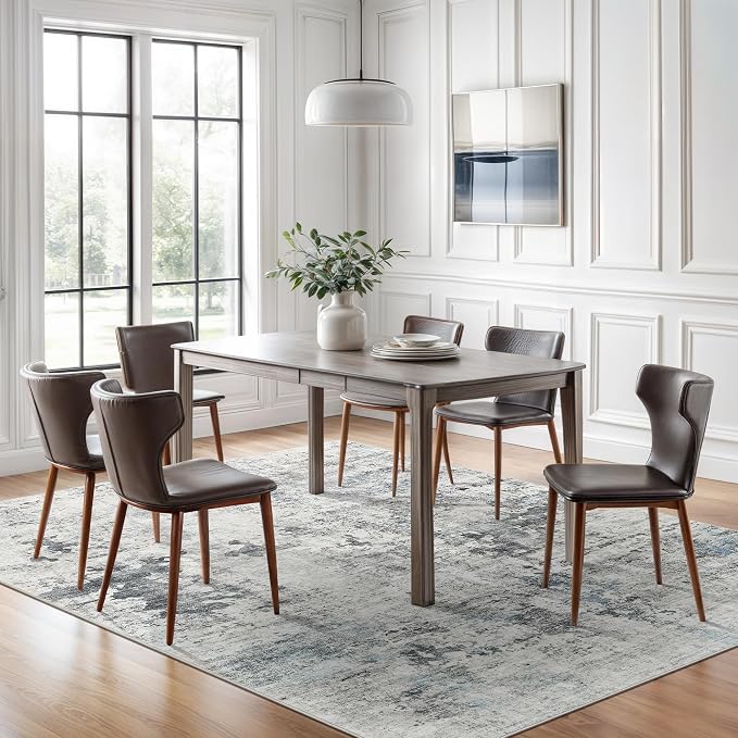Abstract Rug 8x10 Large Living Room Rugs Neutral Modern Washable Area Rugs - Image 3