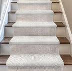 Well Woven Custom Size Hallway & Stair Runner- Harlow Pompeii Ivory 31 Inches by WellWovenRugs