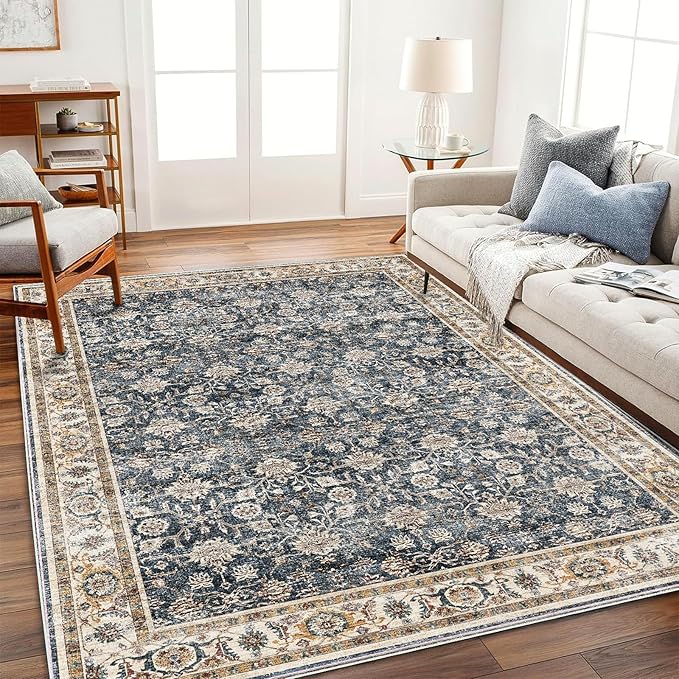 Area Rug 5'x7' Washable Rug Vintage Traditional Floor Cover Thin Retro Kitchen by CHAMPLANT