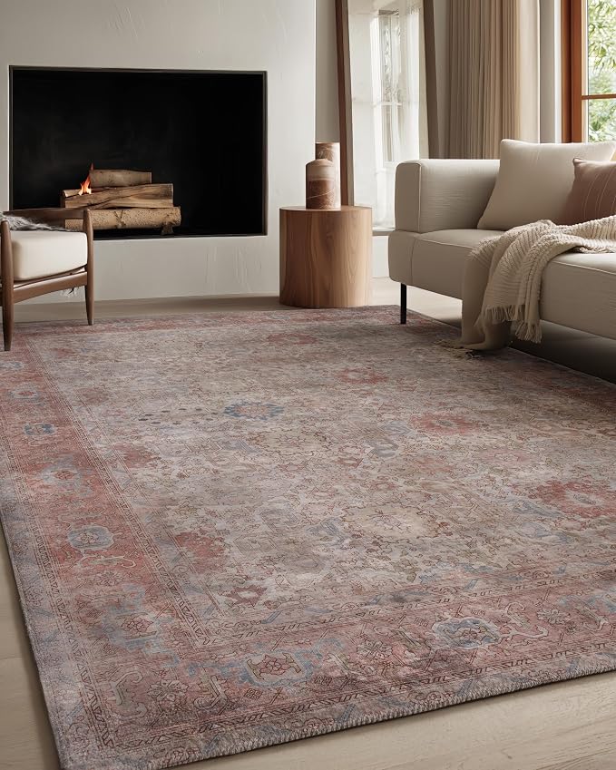 Kuden 8x10 Large Area Rug, Machine Washable Area Rug by KudenRugs