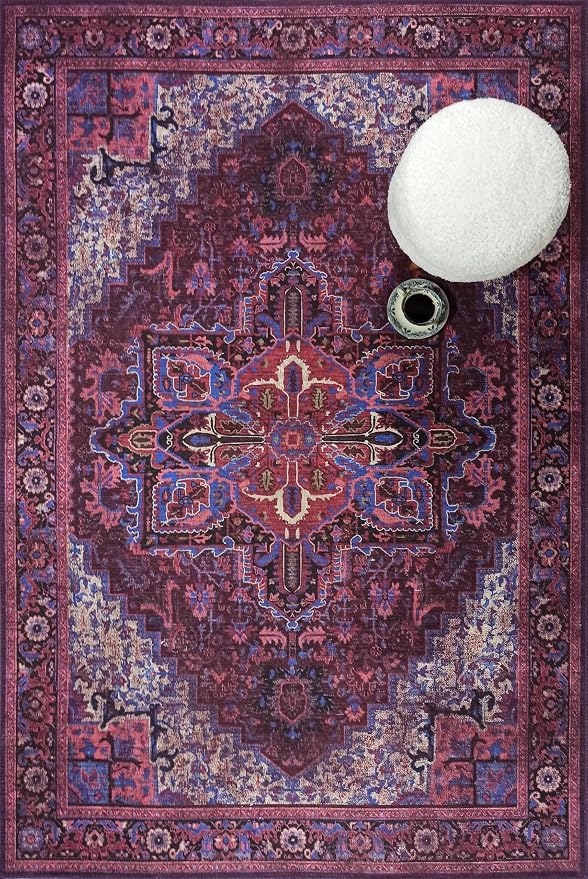 Fame Rugs Turkish Rug. Washable Vintage Oriental Antique Inspired Traditional - Image 8