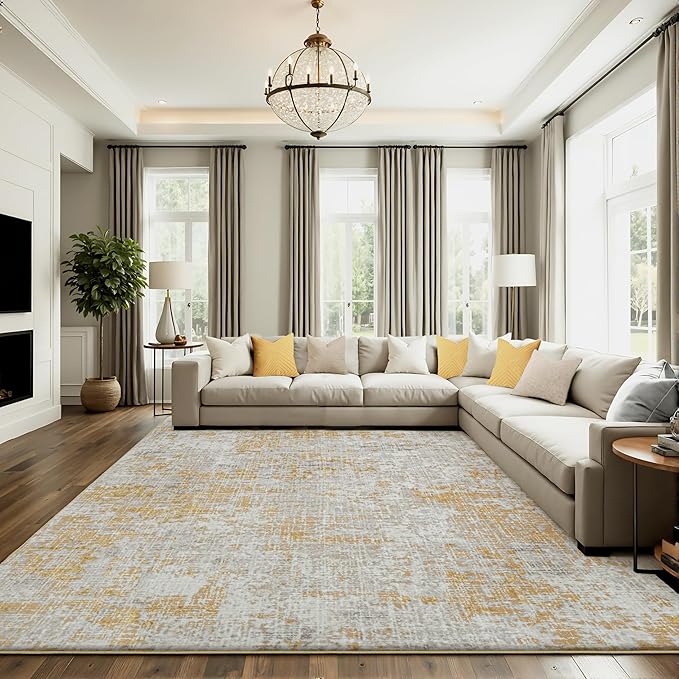 ILANGO Area Rug 8x10 ft for Living Room Bedroom Machine Washable Rugs by ILANGO