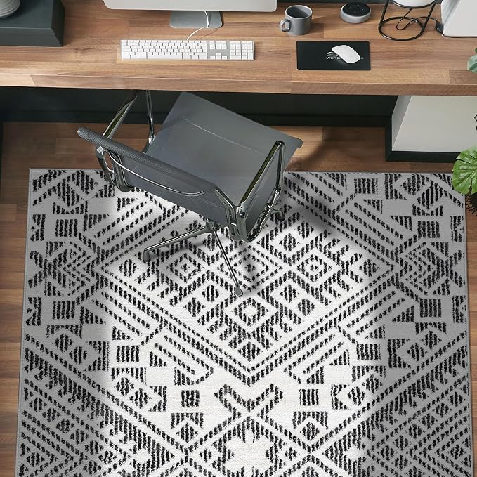 Rugshop Boho Cream Tribal Area Rug 4x6 Modern Indoor Carpet - Image 6