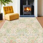 Light Beige Green Area Rugs for Dining Room, 6x9 Washable Area Rug for Bedroom by HazoHaus