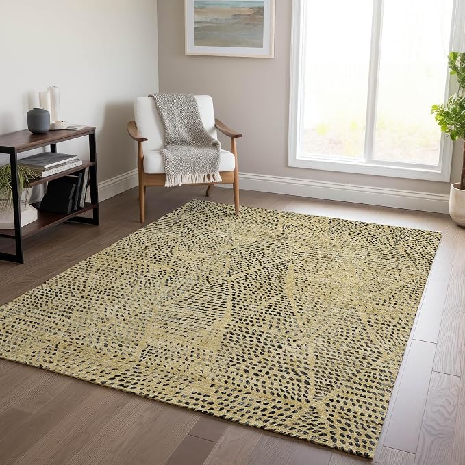 Addison Rugs Chantille ACN591 Gold 5' x 7'6" Indoor Outdoor Area Rug, Easy Clean - Image 2