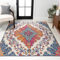 JONATHAN Y Boho Vintage Blue/Multi Indoor Area Rug, Bohemian Flair Medallion by JONATHANY