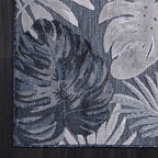 CAMILSON Indoor Outdoor Rug Navy Blue 4x6 Leaf Tropical Botanical Area Rugs - Image 5
