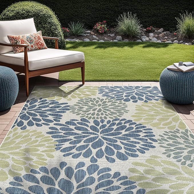 Beverly Rug Outdoor Rug 8x10 Modern Exotic Tropical Leaf Area Rugs - Image 3