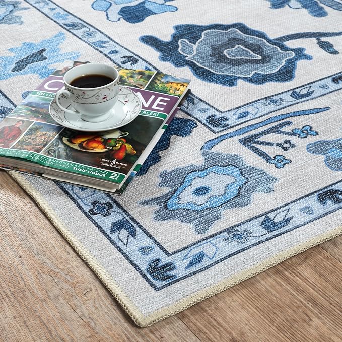 Fame Living Navy Blue Oushak Rug, Extra Large Area Rugs - Image 8