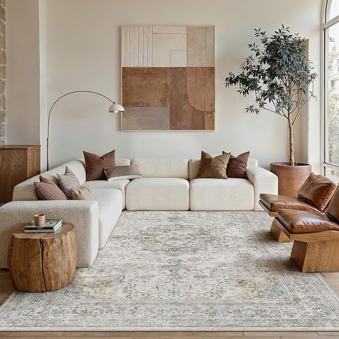 6x9 Washable Vintage Area Rug for Living Room Bedroom Soft Tranditional Non by WondRg