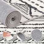 Nakagishi Area Rug Living Room Rugs: 6X9 Machine Washable Boho Large Neutral - Image 3