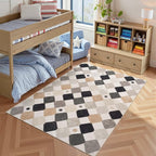 jinchan Macy Area Rug 5x7 Kids Washable Indoor Non-Slip Black and White Modern - Image 3