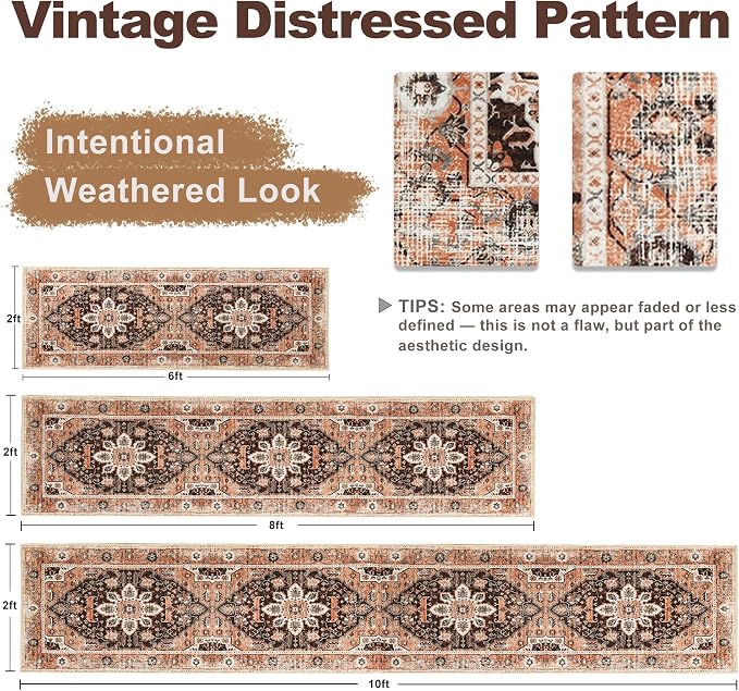 XWZO Runner Rug 2x10ft for Long Hallways, Washable Non-Slip Low Pile Area Rug - Image 8