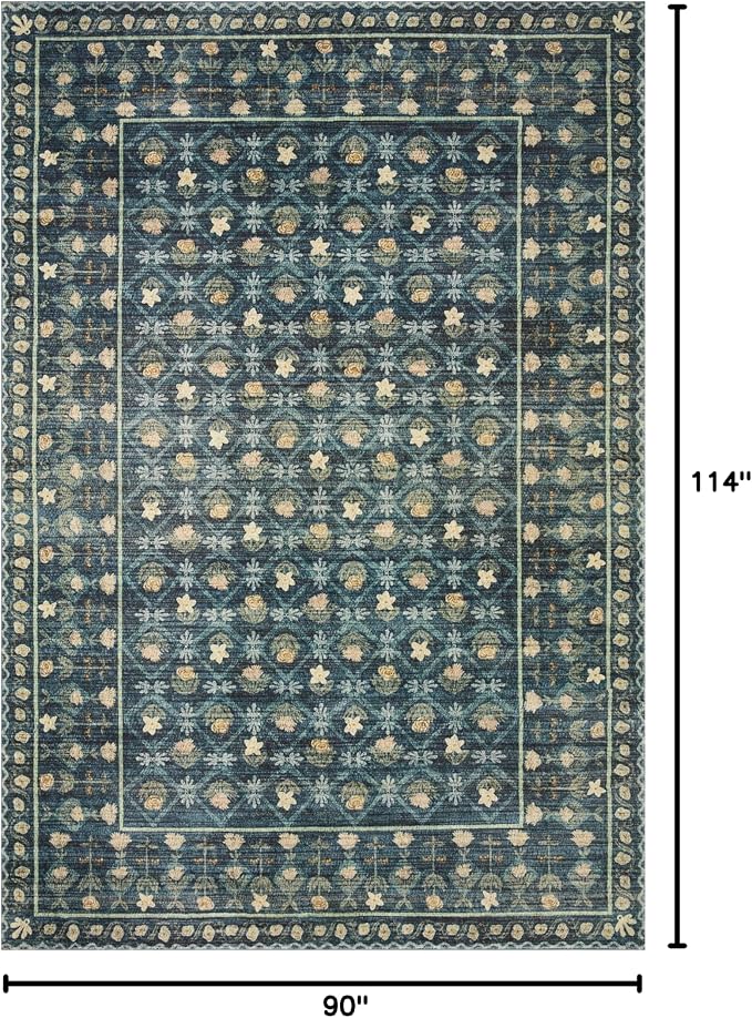 Loloi Rifle Paper Co. Eden Collection EDE-03 Lattice Indigo 7'-6" x 9'-6" Area - Image 2