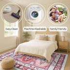 Fame Rugs Turkish Rug. Washable Vintage Oriental Antique Inspired Traditional - Image 2