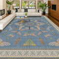 Blue Boho Rugs for Living Room by HazoHaus