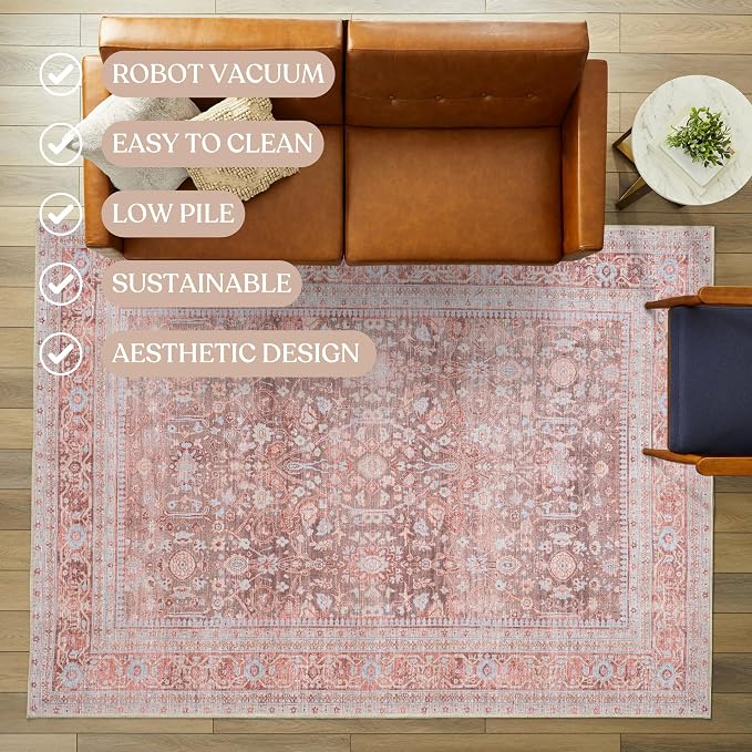 Fame Living Washable Area Rug. Modern Farmhouse. Vintage. Turkish. Bohemian. - Image 3