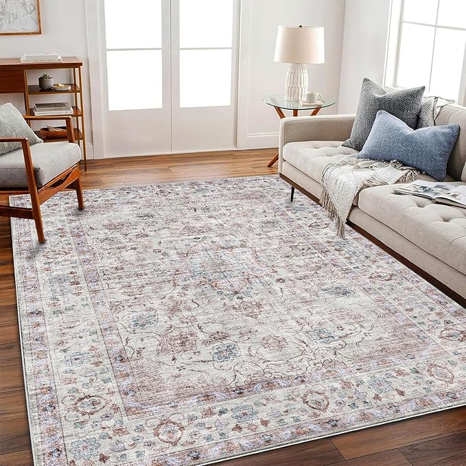 Area Rug 6'x9' Washable Vintage Traditional Floor Cover Thin Retro Kitchen by CHAMPLANT