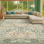 Floral Large Rugs for Living Room 10x14 by HazoHaus
