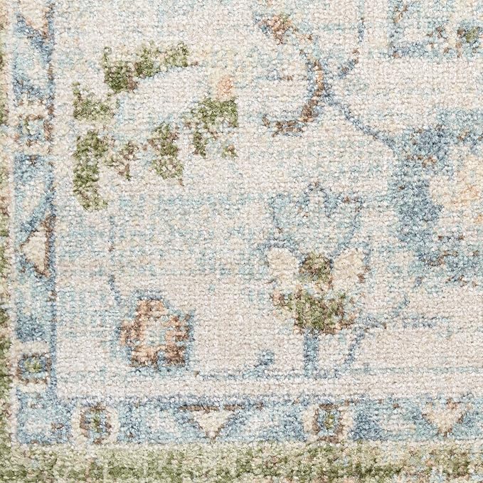 Nourison Home Astra Machine Washable Blue Green 2'2" x 10' Area Rug - Image 6