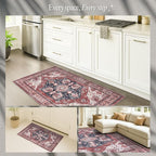 Turkish Rug. Washable Vintage Oriental Antique Inspired Traditional Doormat - Image 5