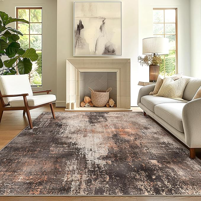 GENIMO Washable Area Rugs for Living Room, 10x12 Vintage Non Slip Rugs by GENIMO