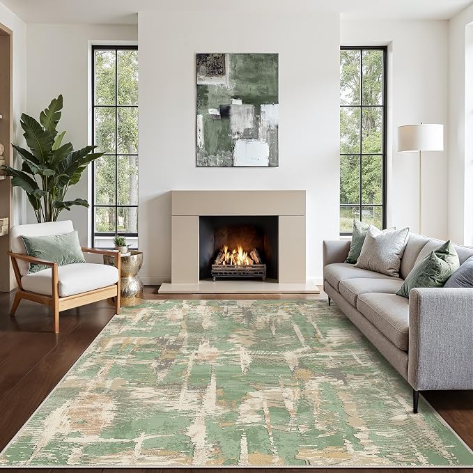 Washable Rug 8x10 Area Rug for Living Room Bedroom, Large Modern Abstract Rug - Image 6