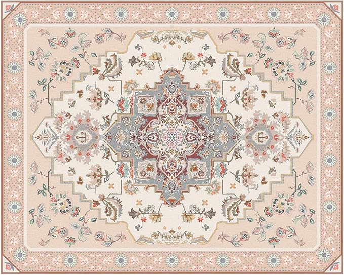 Phantoscope Washable Area Rug 8'x10' Non-Slip, Vintage Boho Rugs - Image 3