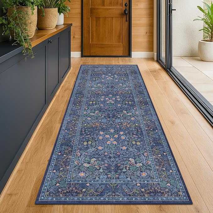 Dark Blue 2'6" x 8' Runners for Hallways Non Slip, Extra Long Floor Runner for - Image 7