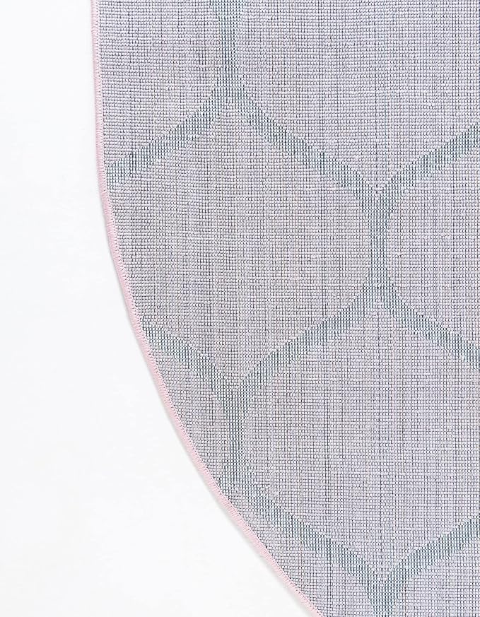 Rugs.com Lattice Frieze Collection Rug – 5' x 8' Oval Light Pink Medium Rug - Image 9