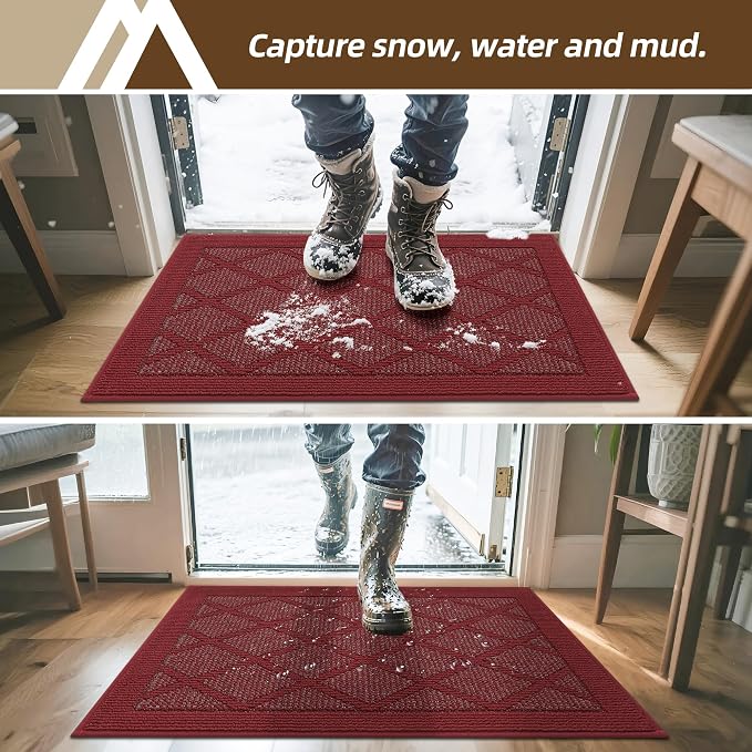 COSY HOMEER Non-Slip Door Mat 32"x48", Entryway Rugs Low Profile Absorbent Dirt - Image 2