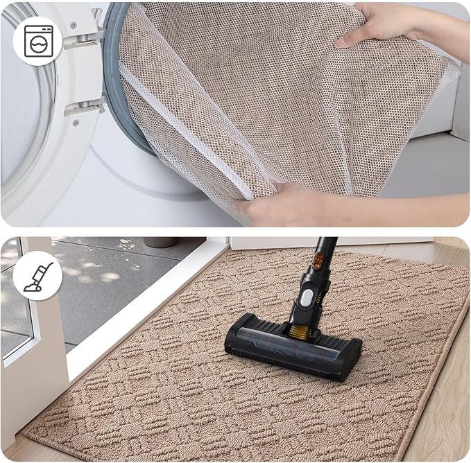 LUMI Indoor Door Mat, Absorbent Non-Slip Thin Doormat, Washable Door Mats - Image 8